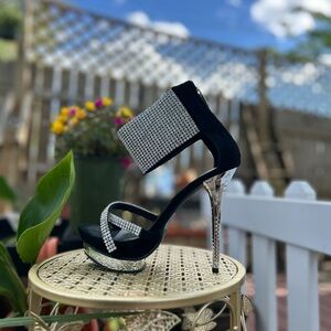 Elegant Black and Silver High Heels